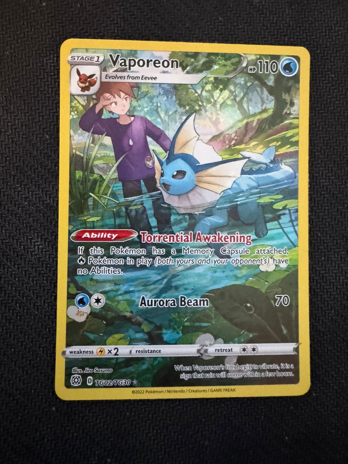 Vaporeon TG02 Lost Origin Trainer Gallery NM