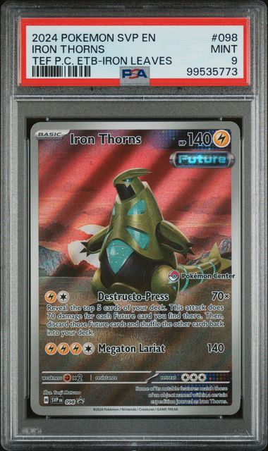PSA 9 Iron Thorns Pokemon Center STAMP ETB Promo